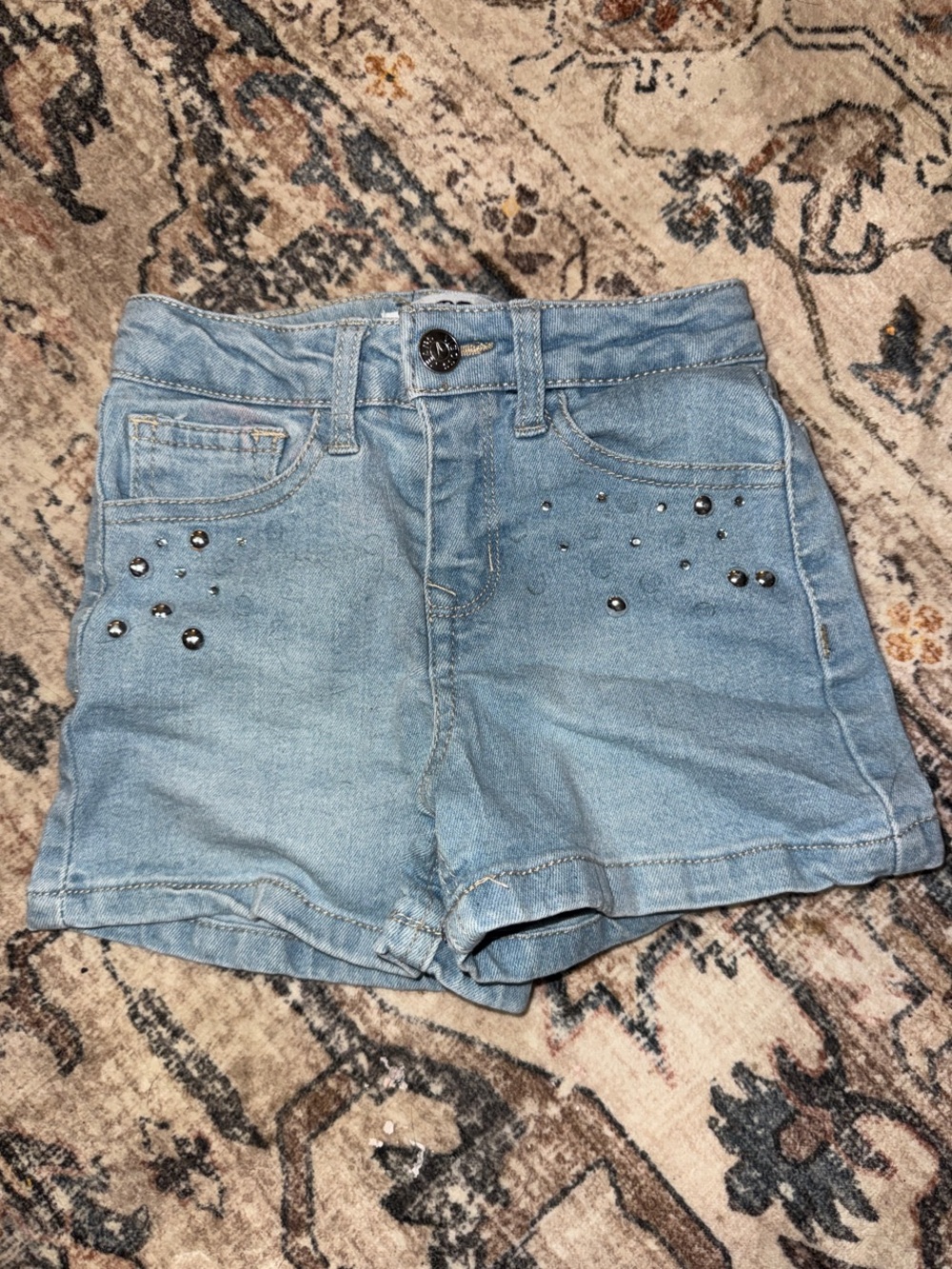 Vigoss Light Blue Denim Shorts with Stud Details